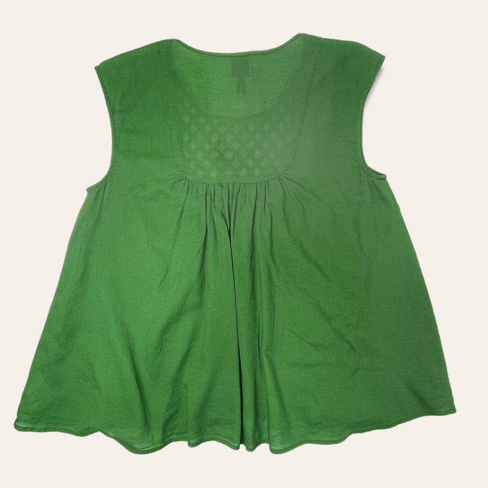 Anthropologie HD in Paris Green Lattice Sleeveless Top Size Small - Picture 4 of 9
